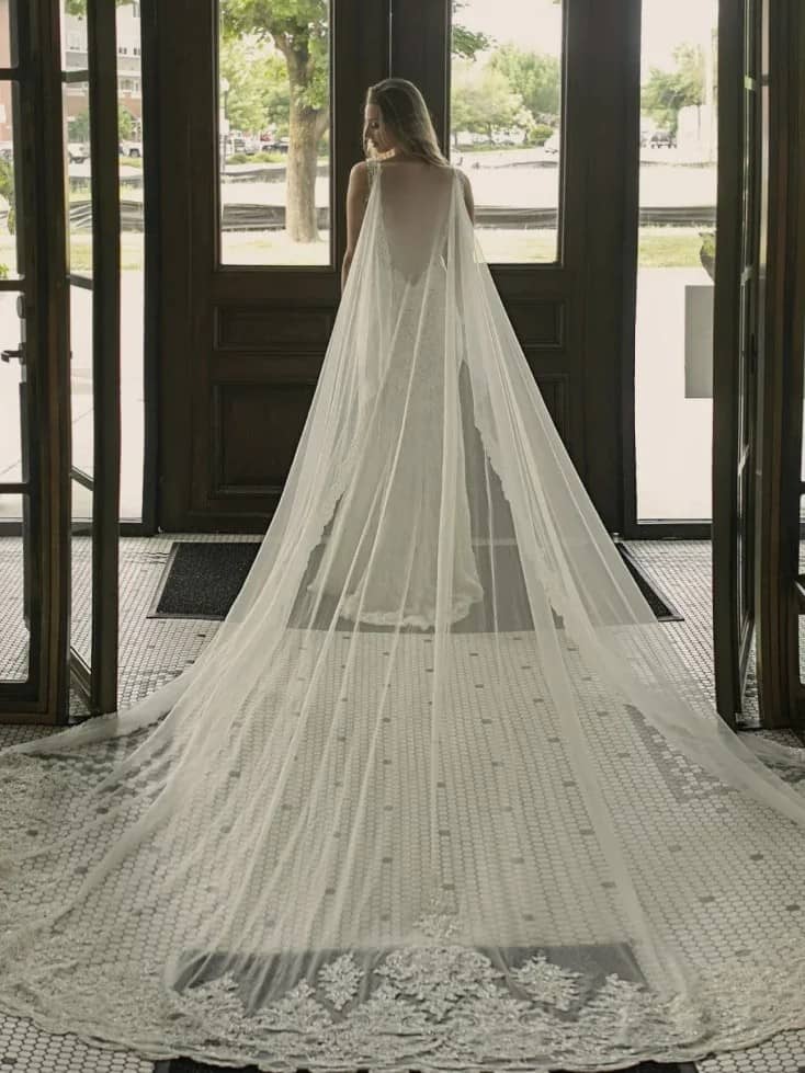 Cape Wedding Dress by Naama Navipur