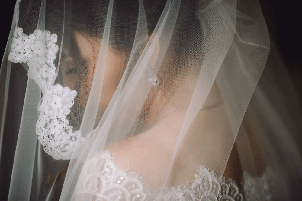 mysterious portrait bride hidden veil min