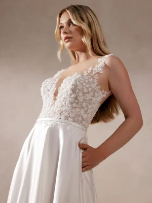 Justin Alexander Eila A Line Made to order wedding gowns