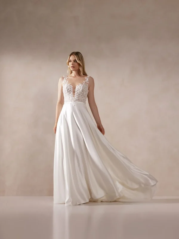 Justin Alexander Eila A Line San Diego bridal store