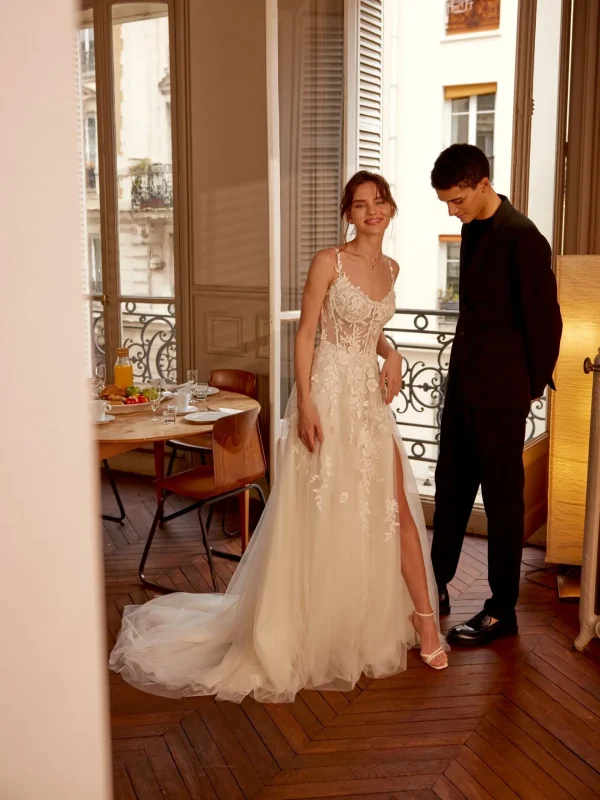 Justin Alexander Emmaline A Line Lace wedding dresses