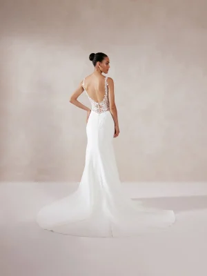 Justin Alexander Lanie Fit and Flare Bespoke wedding dresses worldwide