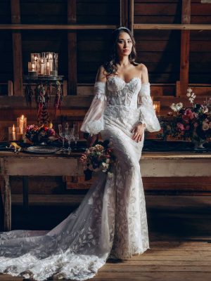 Maggie Sottero Fairchild Fit and Flare Sheath Plus size wedding dresses San Diego scaled