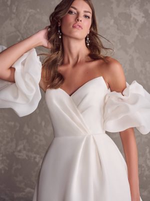 Maggie Sottero Nisha A Line Modern minimalist wedding dresses