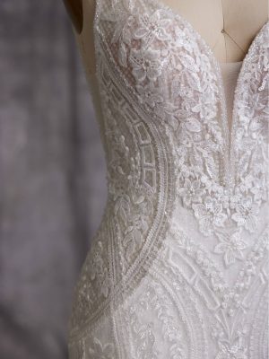 Sottero and Midgley Bailey Fit and Flare Beach wedding gowns for destination weddings