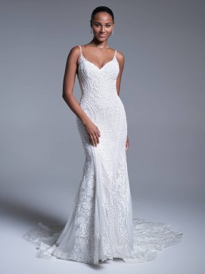 Sottero and Midgley Bailey Fit and Flare Modern minimalist wedding dresses