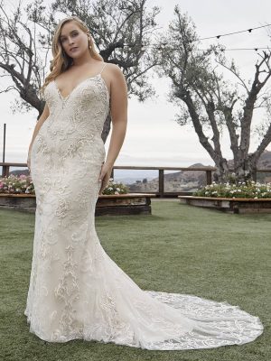 Casablanca Brooklyn Fit and Flare Wedding gown alterations San Diego