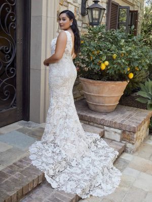 Casablanca Elisha Fit and Flare Wedding gown alterations San Diego