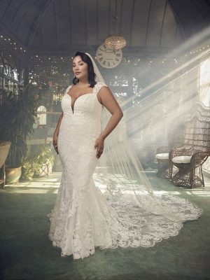 Casablanca Justine Fit and Flare Handmade wedding dresses USA