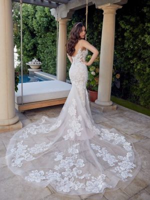 Casablanca Kimberly Fit and Flare Modern minimalist wedding dresses