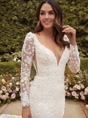 Casablanca Lauren Fit and Flare Romantic lace wedding dresses