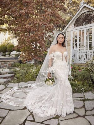Casablanca Palmer Fit and Flare Wedding gown alterations San Diego