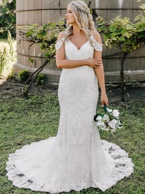 Casablanca Zola Fit and Flare Beach wedding gowns for destination weddings