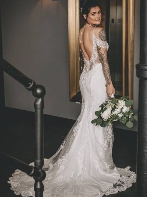 Casablanca Zola Fit and Flare Wedding gown alterations San Diego