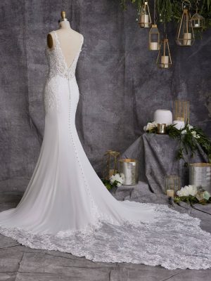 Maggie Sottero Johanna Lane Sheath Modern minimalist wedding dresses