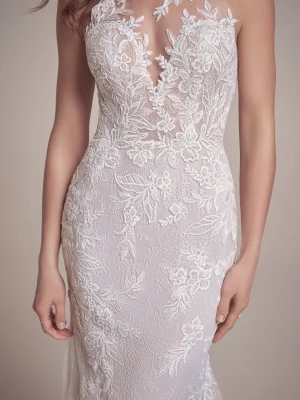Maggie Sottero Kern Fit and Flare Modern minimalist wedding dresses 2
