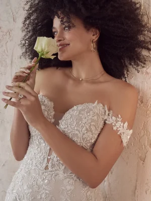 Maggie Sottero Lennon Fit and Flare Classic wedding dresses with long trains