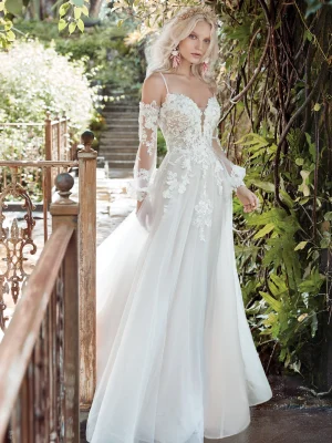 Maggie Sottero Stevie Classic wedding dresses with long trains