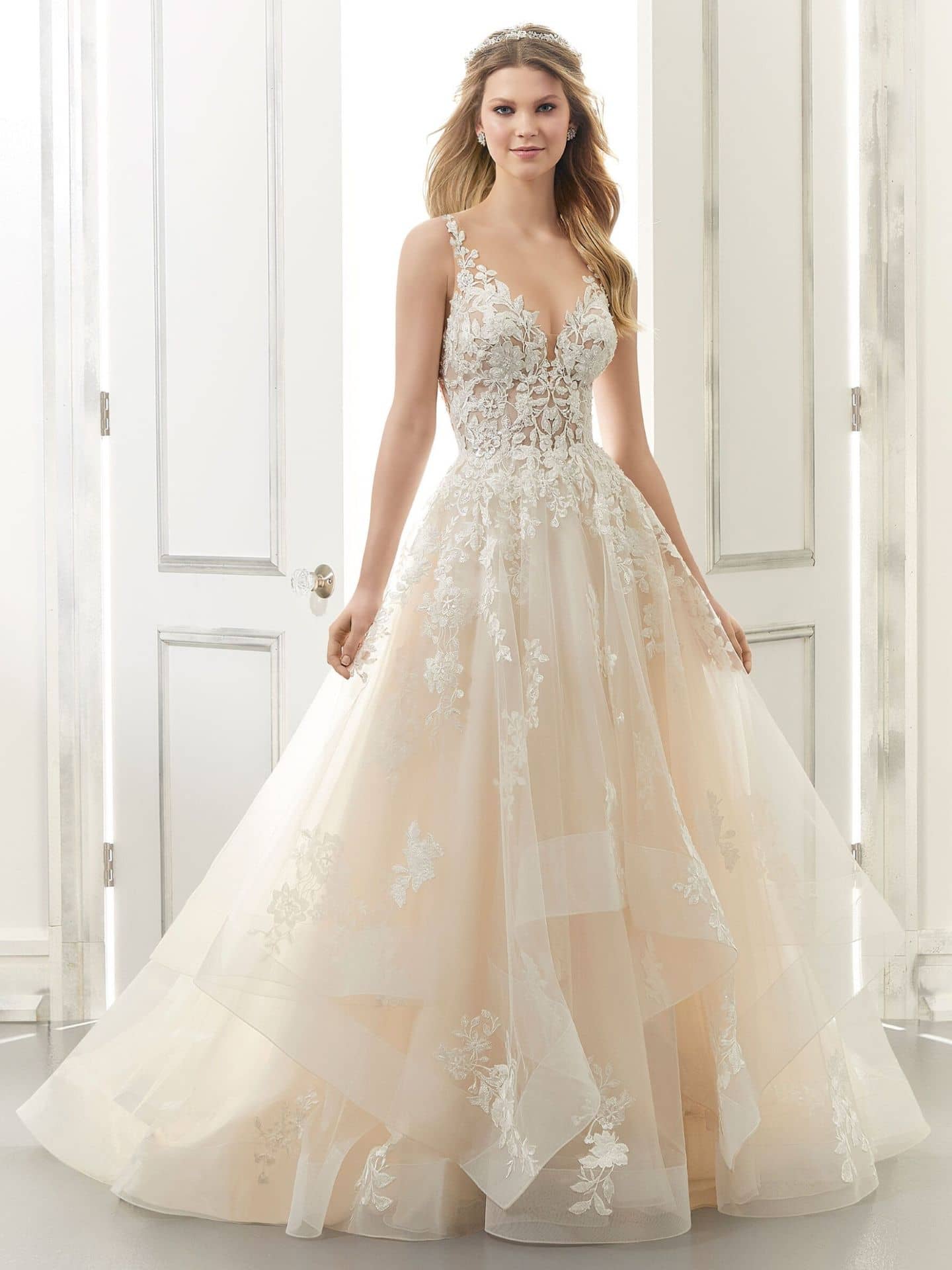 Morilee Audrey A line Bespoke wedding dresses worldwide