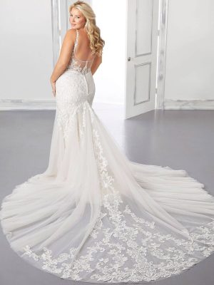 Morilee Bethany Mermaid Classic wedding dresses with long trains