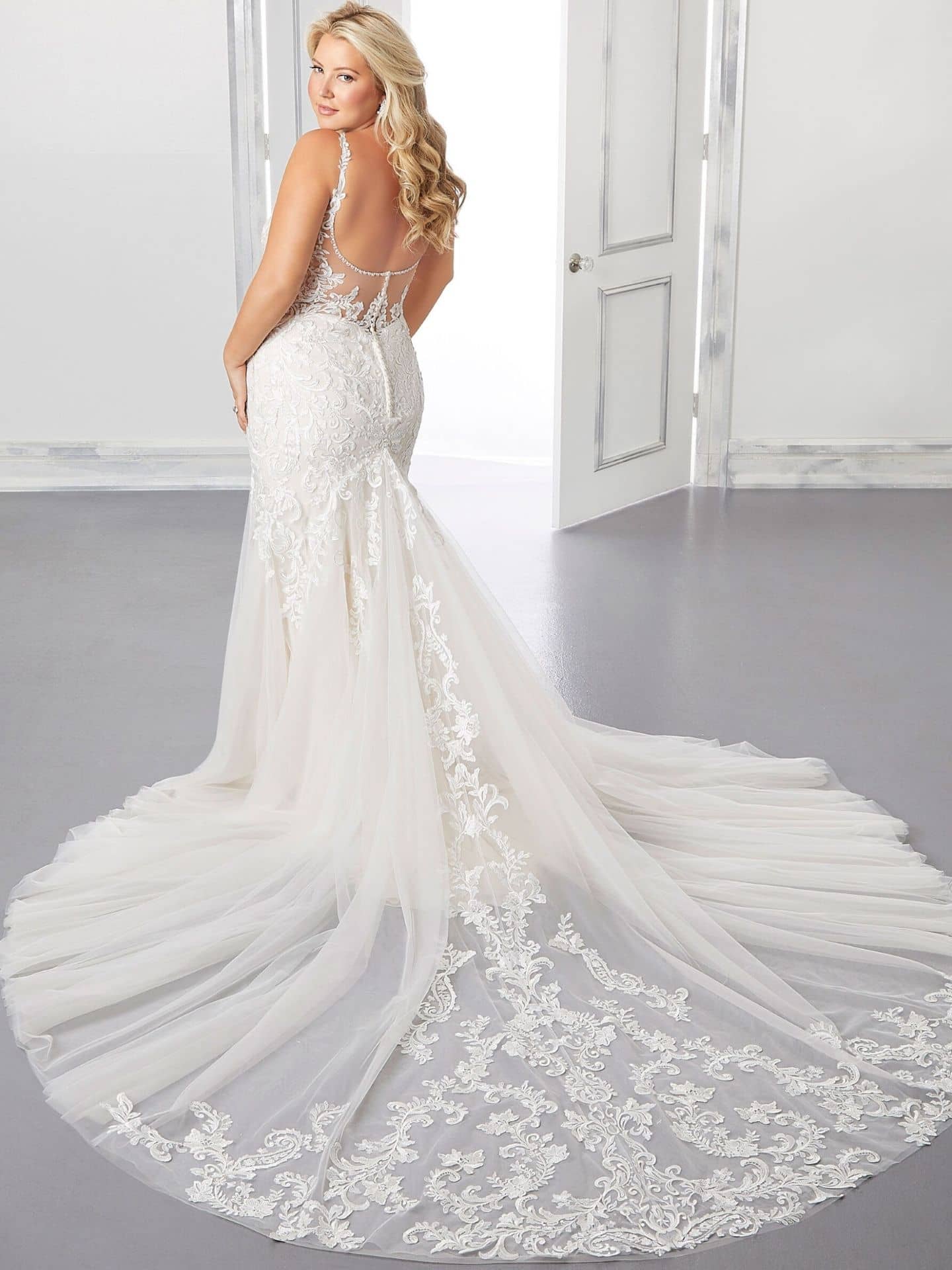 Morilee Bethany Mermaid Classic wedding dresses with long trains