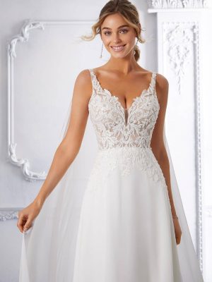Morilee Caroline A Line Beach wedding gowns for destination weddings