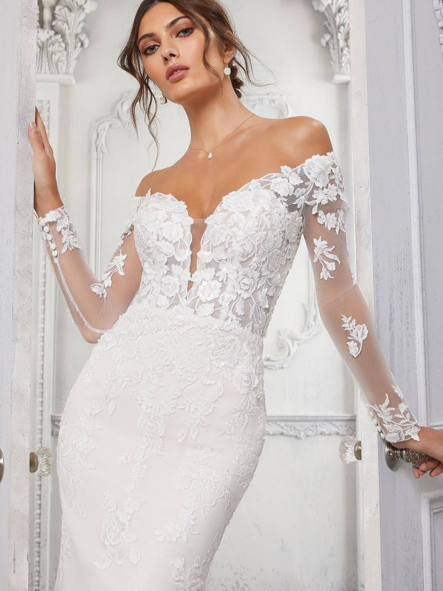 Morilee Cindy fit and flare Luxury wedding gowns San Diego