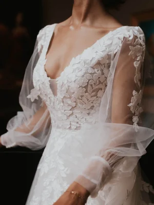Rebecca Ingram Alexandria A Line Wedding gown alterations San Diego