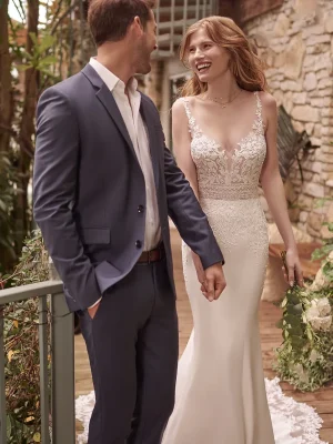 Rebecca Ingram Betty Fit and Flare Modern minimalist wedding dresses