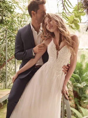 Rebecca Ingram barbara lynette A line Romantic lace wedding dresses