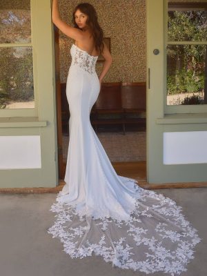 Beloved Leandra Fit and Flare Wedding Dress shop near me
