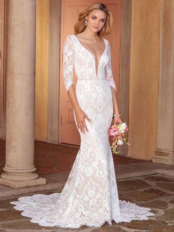 Casablanca Ainsley Fit and Flare Lace wedding dresses San Diego