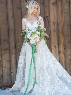 Casablanca Aspen Fit and Flare A Line Handmade wedding dresses USA