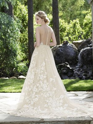Casablanca Aspen Fit and Flare A Line Romantic lace wedding dresses