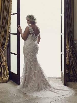 Casablanca Belladonna Fit n Flare Romantic lace wedding dresses