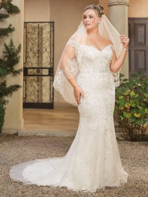 Casablanca Bianca Fit and Flare Custom wedding dresses near me