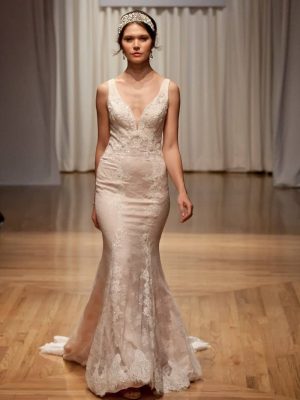 Casablanca Chloe Fit and Flare Wedding gown alterations San Diego