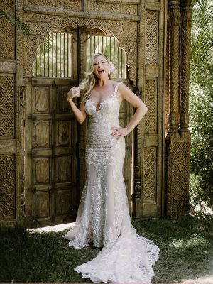 Casablanca Kinsley Fit and Flare Designer wedding gowns for sale