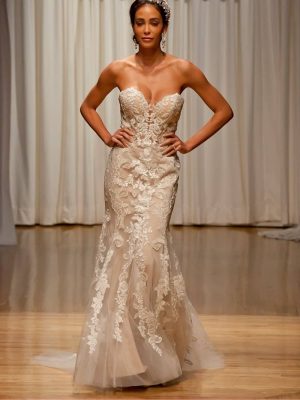 Casablanca Masie Fit and Flare Made to order wedding gowns
