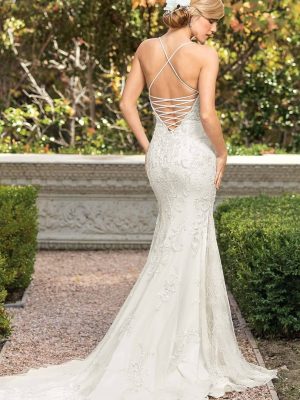 Casablanca Soraya Fit and Flare Classic wedding dresses with long trains