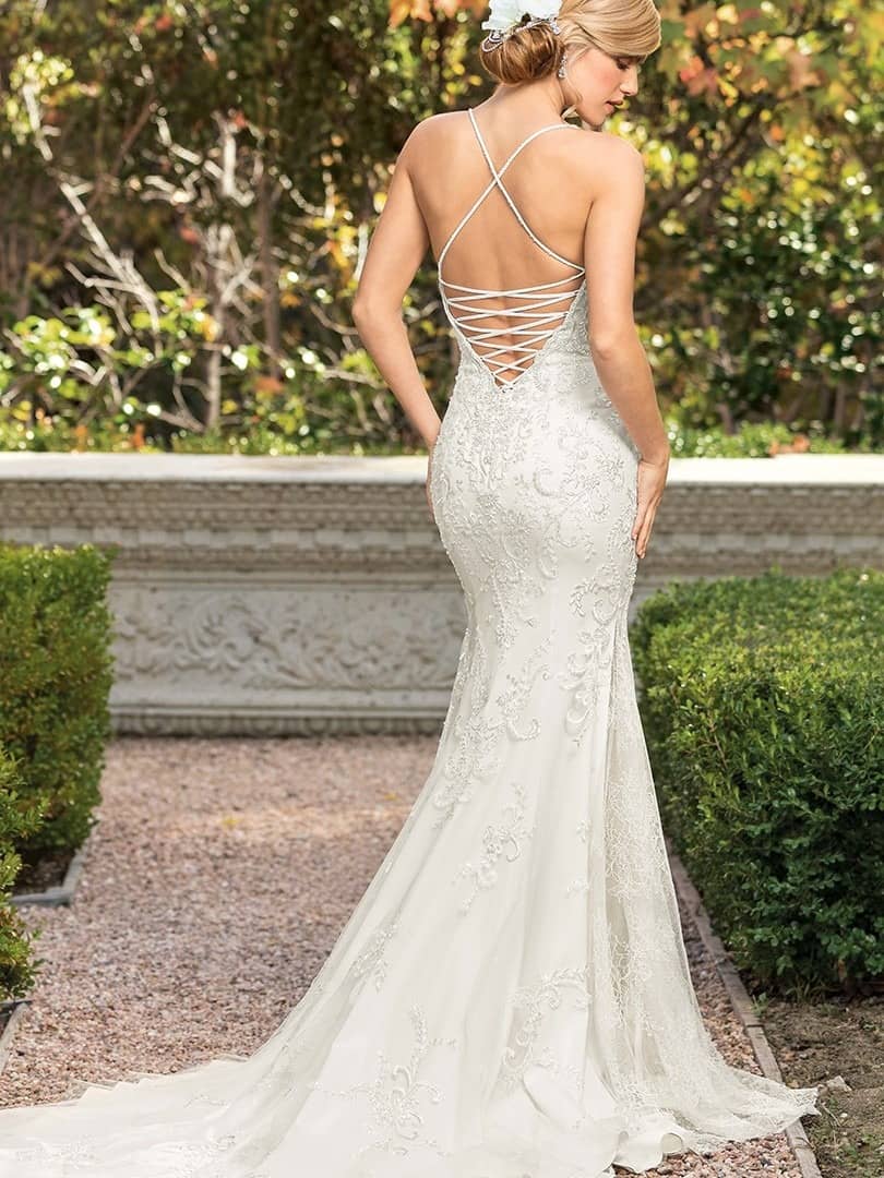 Casablanca Soraya Fit and Flare Classic wedding dresses with long trains