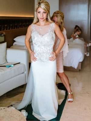 Casablanca Style 2202 Sheath Classic wedding dresses with long trains