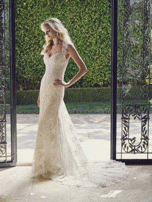 Casablanca Tulip Fit n Flare Romantic lace wedding dresses
