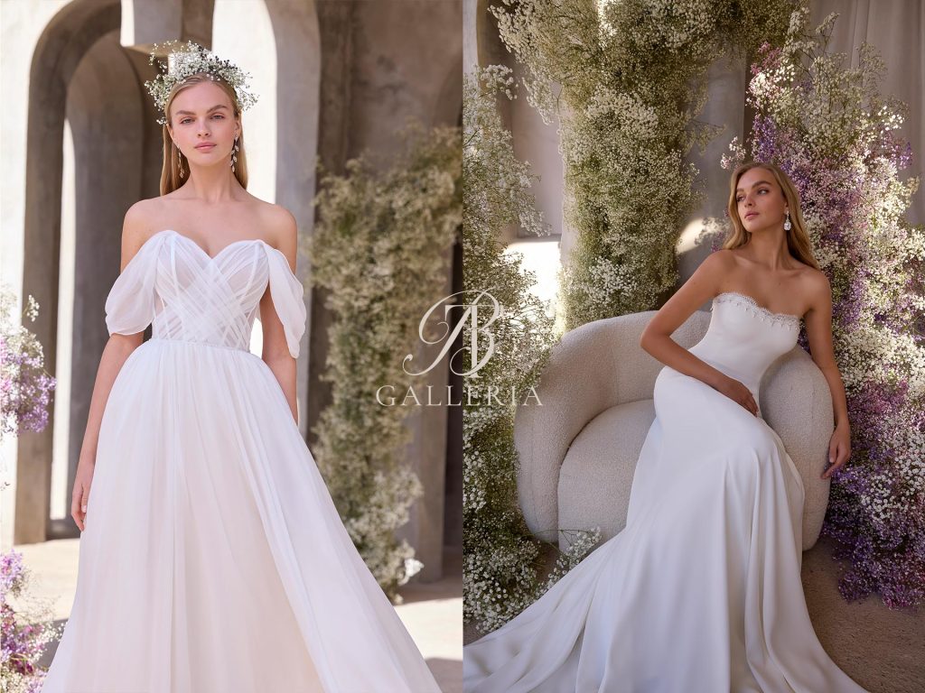 Bride showcasing wedding dress neckline alterations for a perfect fit.