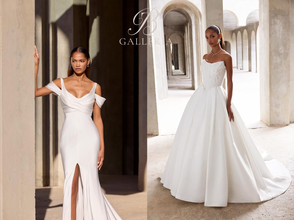 Bride showcasing wedding dress neckline alterations for a perfect fit.