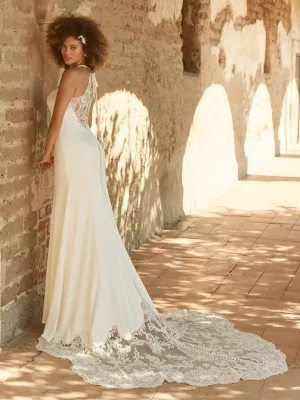 Maggie Sottero Elijah sheath Bespoke wedding dresses worldwide