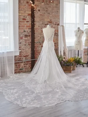 Maggie Sottero Mayuri fit and flare 1 Beach wedding gowns for destination weddings