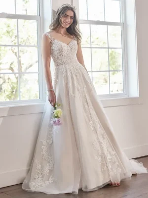 Maggie Sottero Tiffany A line Custom wedding dresses San Diego