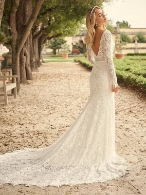 Maggie Sottero drita Fit and Flare Top rated wedding dress store San Diego 1