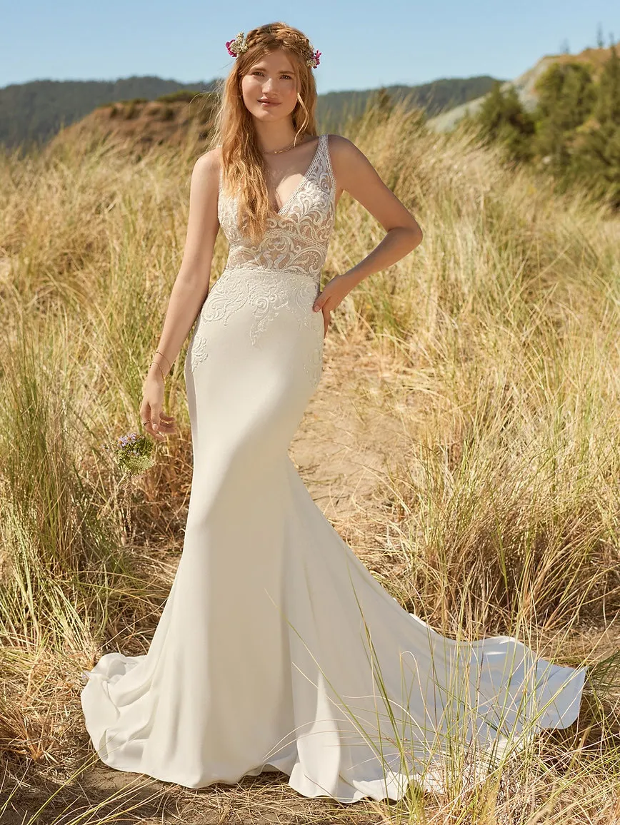 Rebecca Ingram Calista Fit and Flare Romantic lace wedding dresses